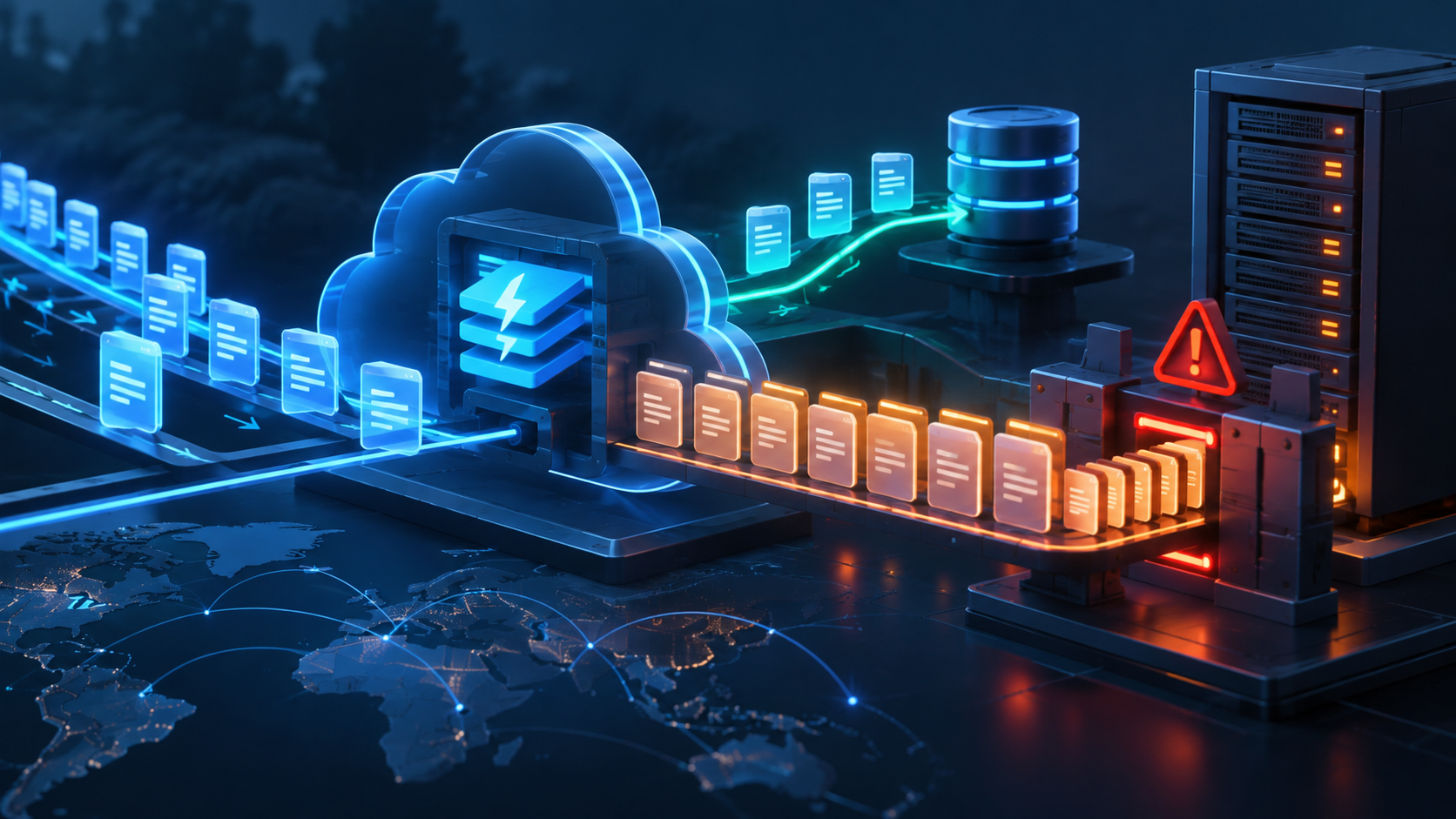 Requests queued at a cloud edge while waiting for an origin server