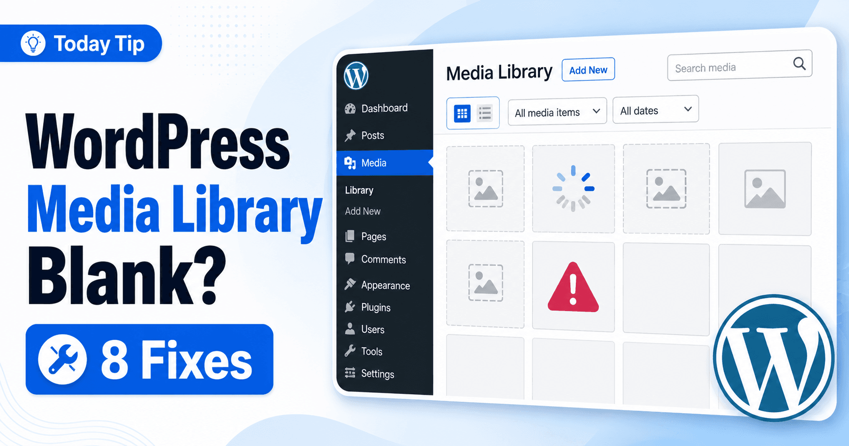 WordPress media library not loading troubleshooting guide