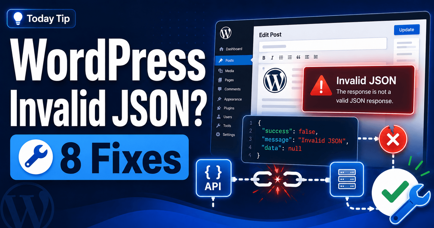 WordPress invalid JSON response troubleshooting guide