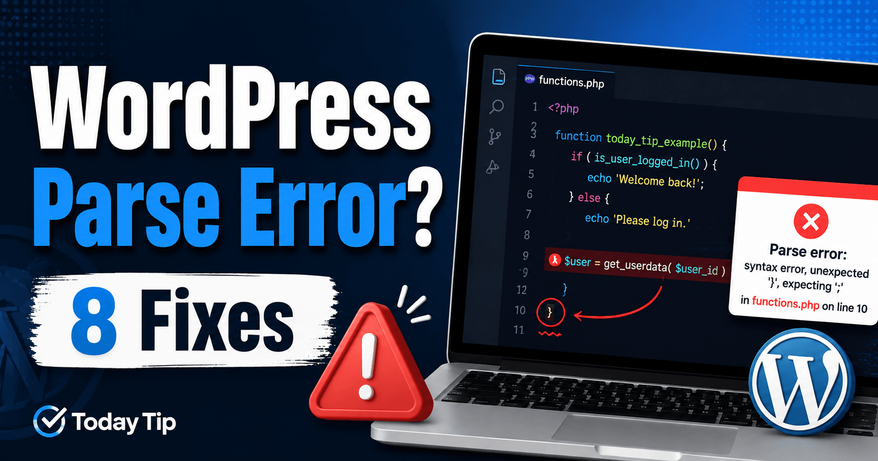 WordPress parse error troubleshooting guide