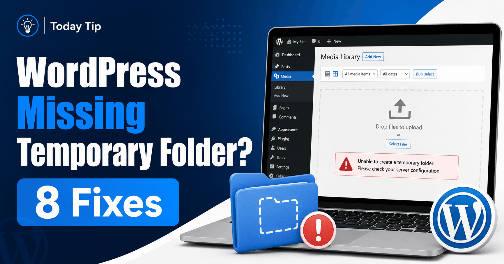 WordPress missing a temporary folder troubleshooting guide