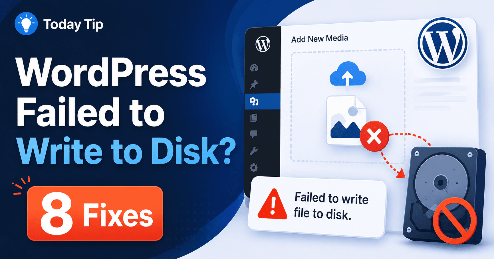 WordPress failed to write file to disk troubleshooting guide