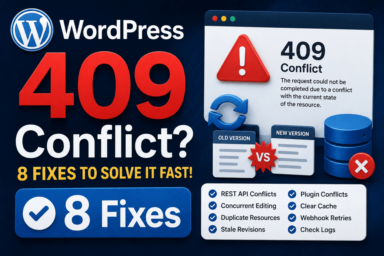 WordPress 409 Conflict Error troubleshooting guide