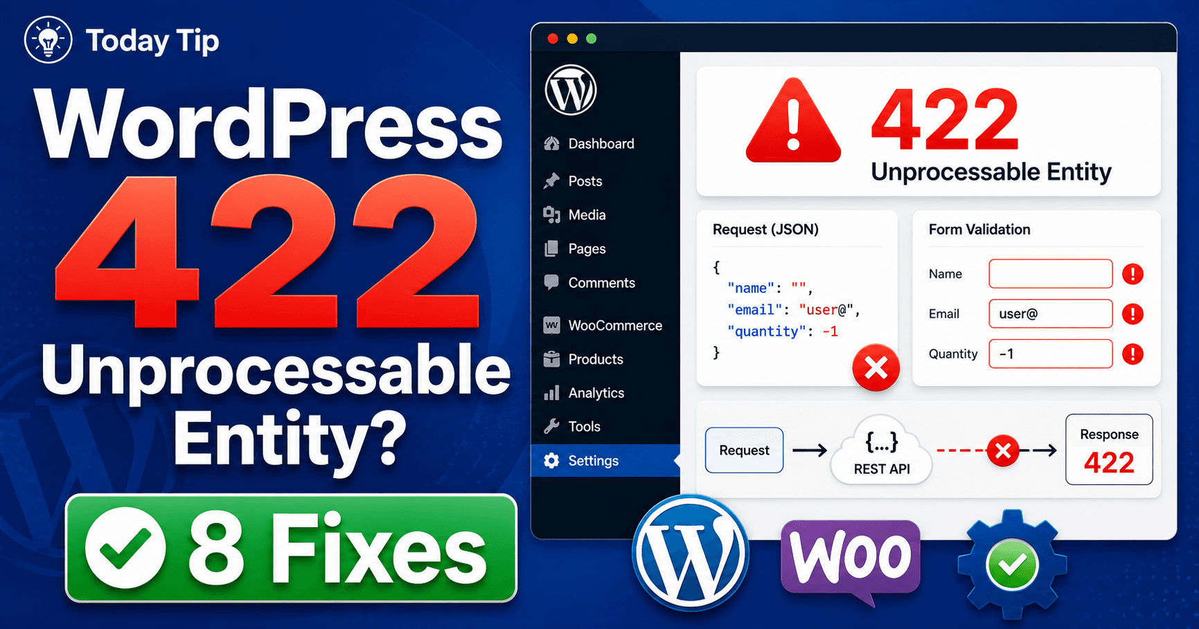WordPress 422 Unprocessable Entity troubleshooting guide