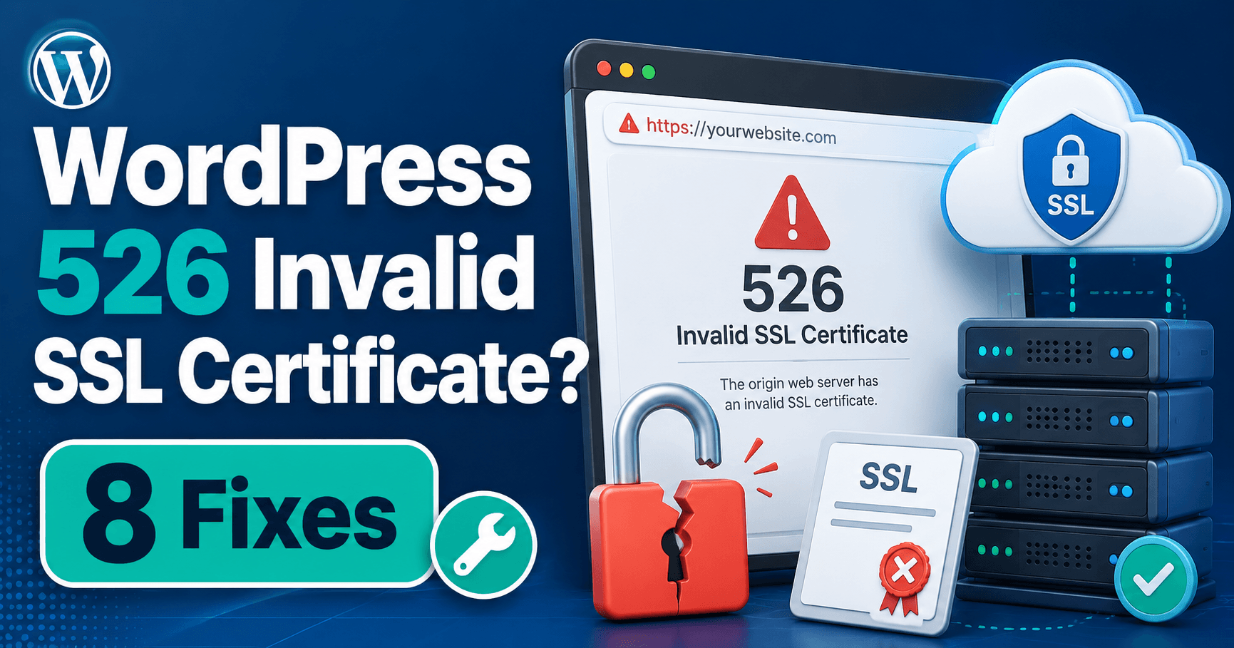 WordPress 526 invalid SSL certificate troubleshooting guide