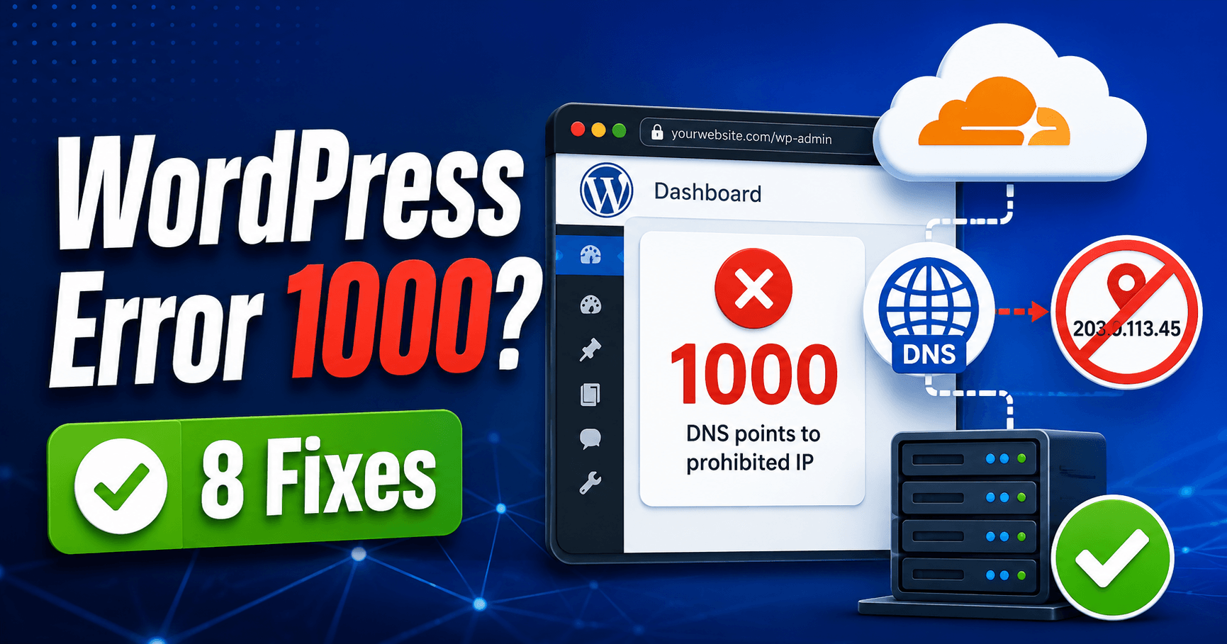 WordPress Cloudflare Error 1000 troubleshooting guide
