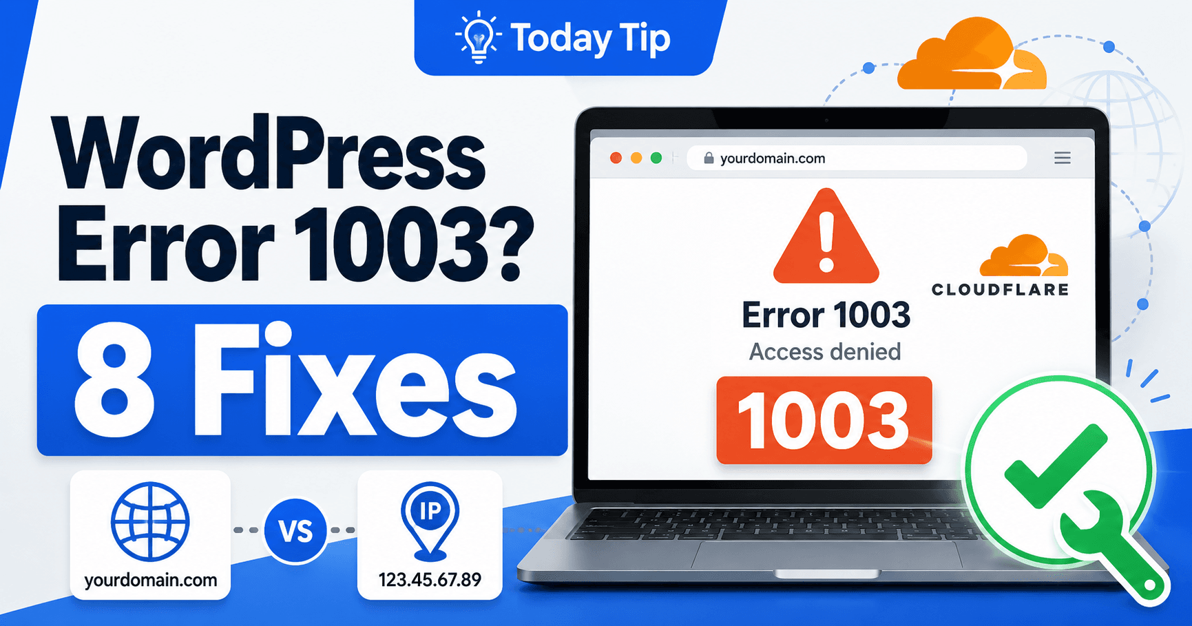 WordPress Cloudflare Error 1003 troubleshooting guide