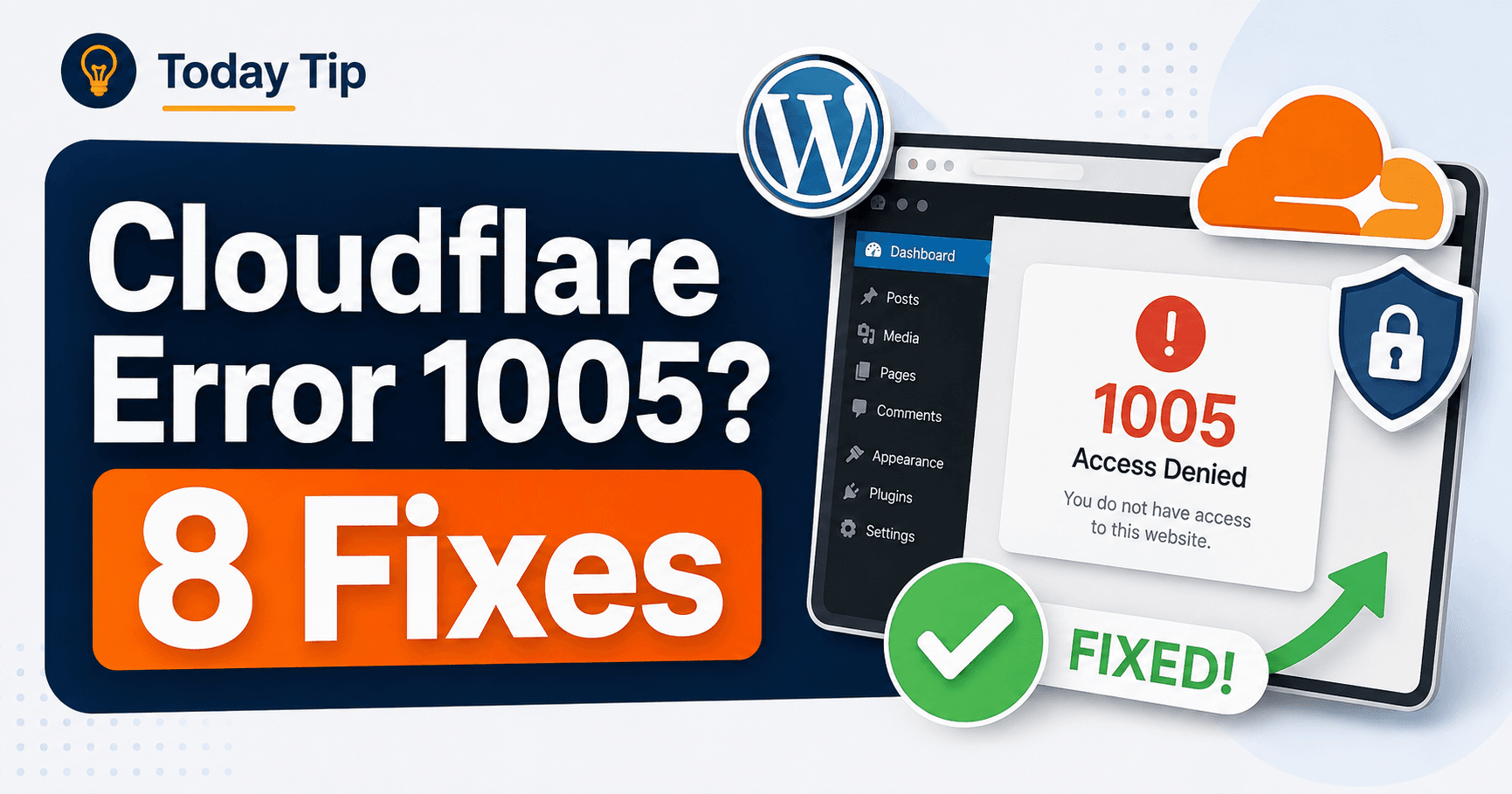 WordPress Cloudflare Error 1005 troubleshooting guide