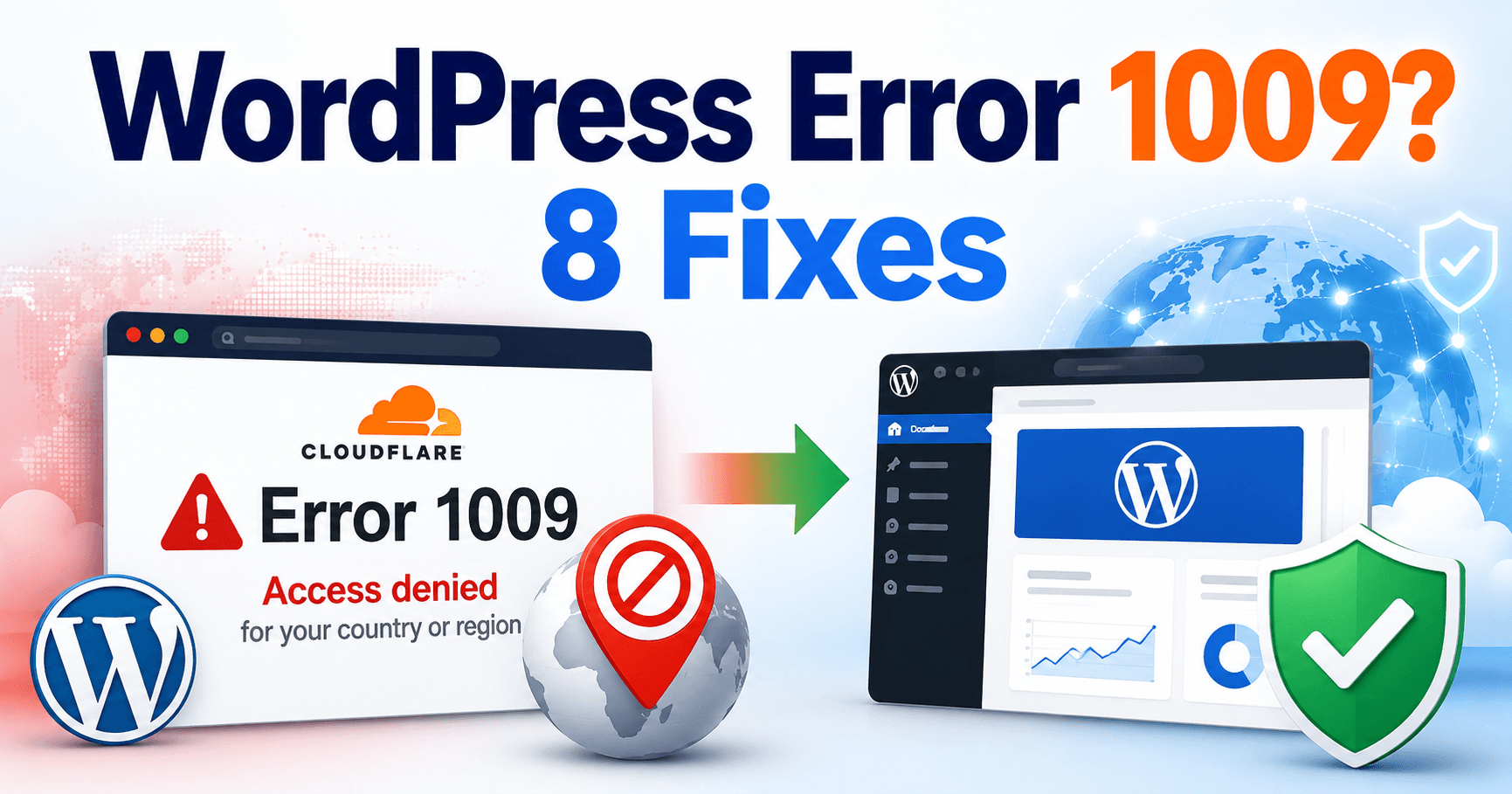 WordPress Cloudflare Error 1009 troubleshooting guide