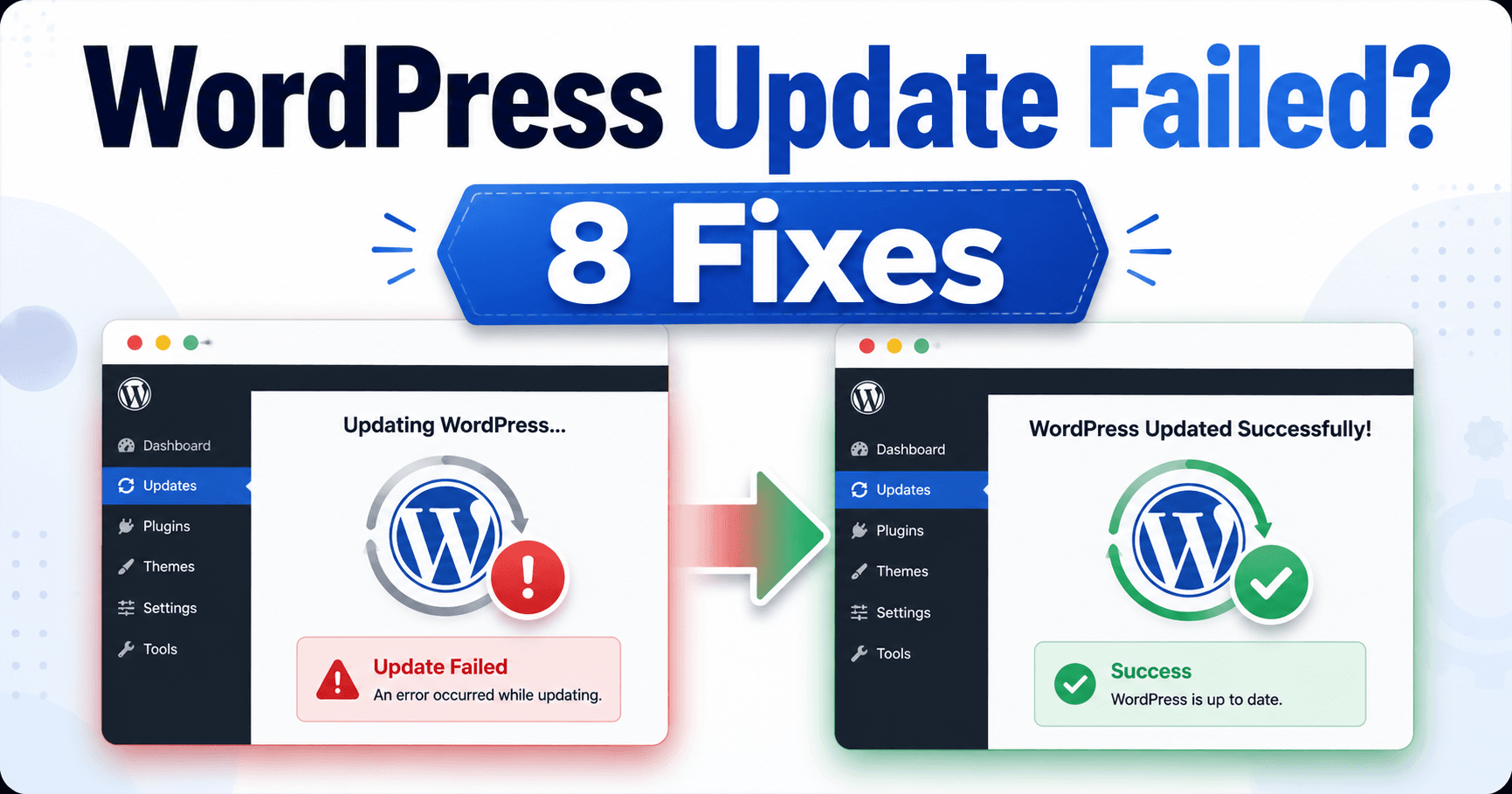 WordPress update failed troubleshooting guide