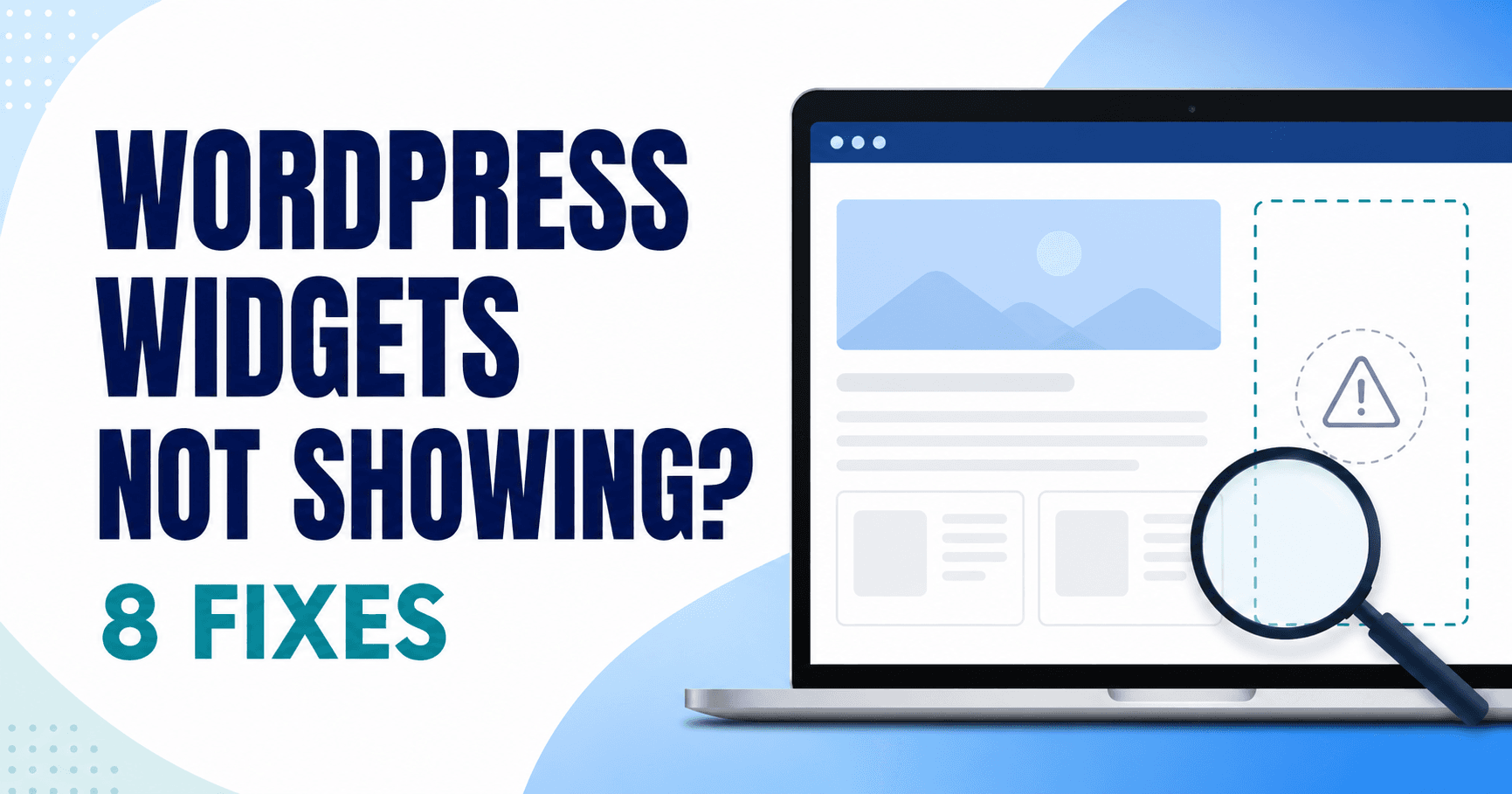 WordPress website layout with a missing sidebar widget area